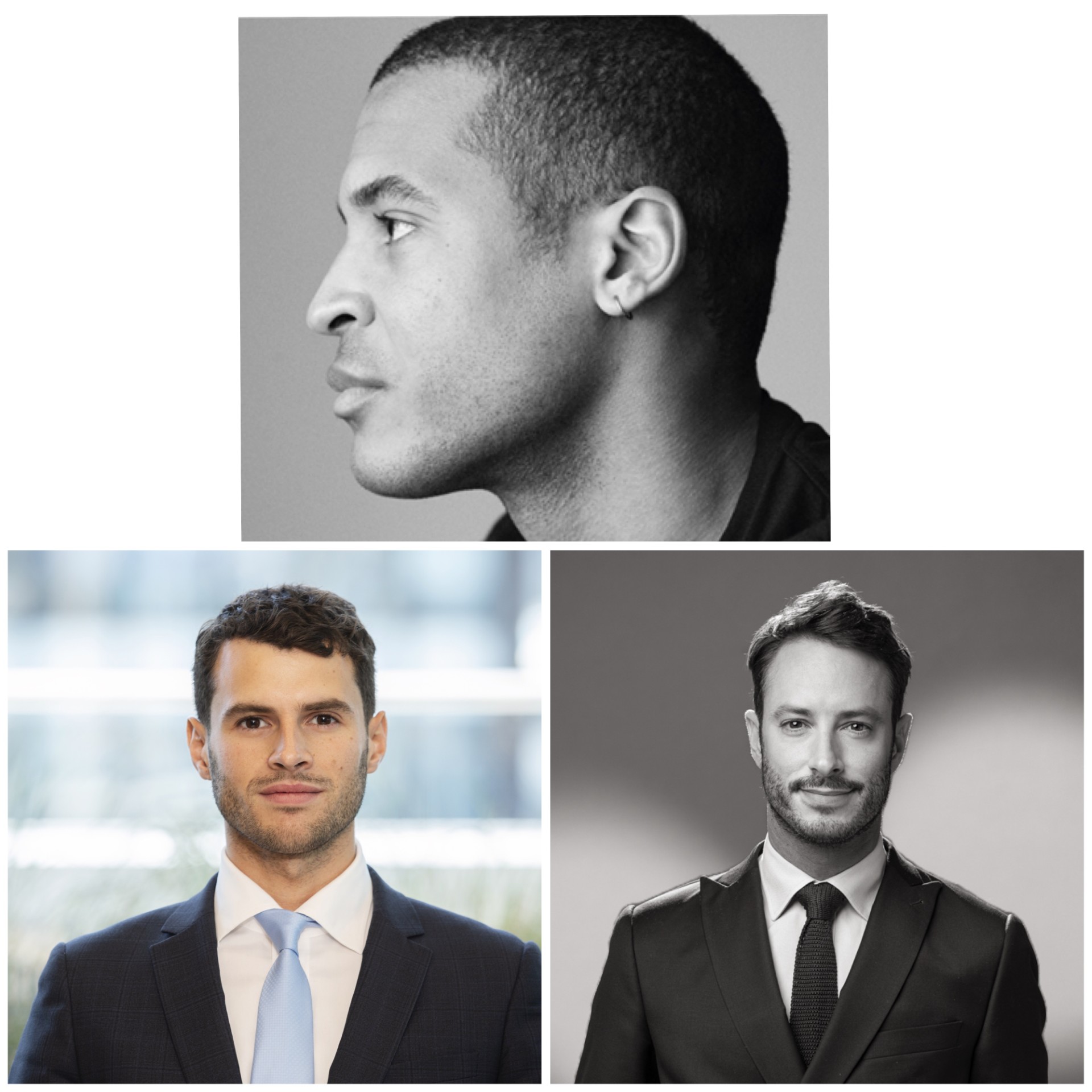 De haut en bas et de gauche à droite : Binkady-Emmanuel Hié (© Karim Sadli), Pierre Affagard, et Jean-Philippe Lafage