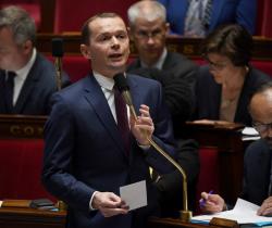  Olivier Dussopt, le 3 avril 2019 à l&#039;Assemblée nationale. Crédit : CHRISTOPHE ARCHAMBAULT / AFP