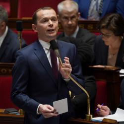  Olivier Dussopt, le 3 avril 2019 à l'Assemblée nationale. Crédit : CHRISTOPHE ARCHAMBAULT / AFP