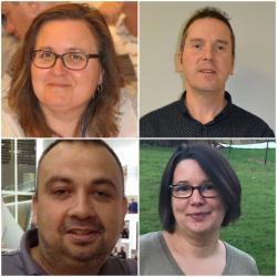 De gauche à droite et de haut en bas : Sandrine Papot, Pascal Launay, Philippe Michaud, Laure Goutard, des élus en cours d'évolution professionnelle. DR