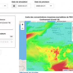 Capture d'écran de l'outil de l'Ineris pour visualiser les effets du confinement sur la qualité de l'air. 