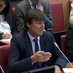 Nicolas Hulot devant la Commission développement durable de l'Assemblée nationale le 26 septembre 2017