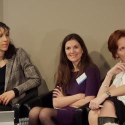 Magali Zimmer et Isabelle Nicolas,consultantes chez Sextant, et Béatrice Clicq, secrétaire confédérale FO actuEL-CE